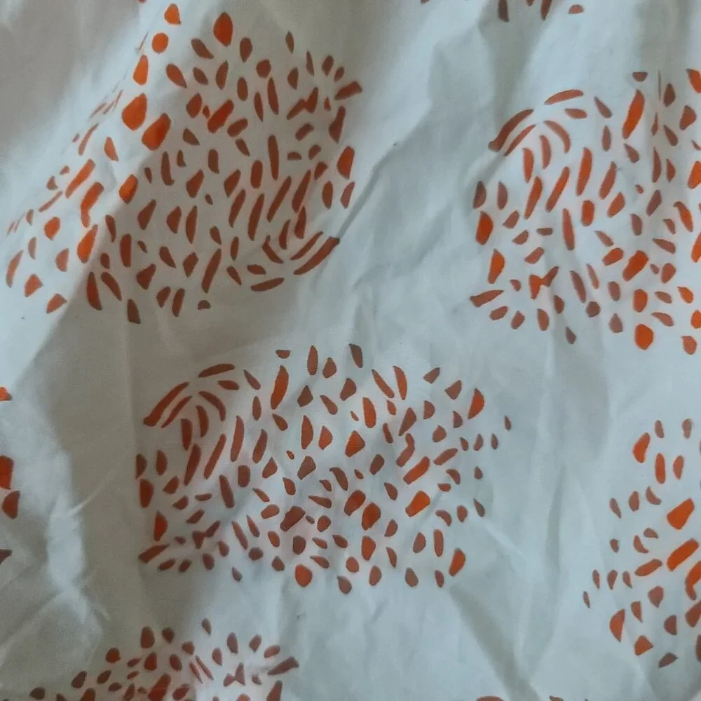 Anthopologie Moglea Danae Poplin Babydoll Blouse Sz XS White/Orange Boho NWT - Picture 11 of 12